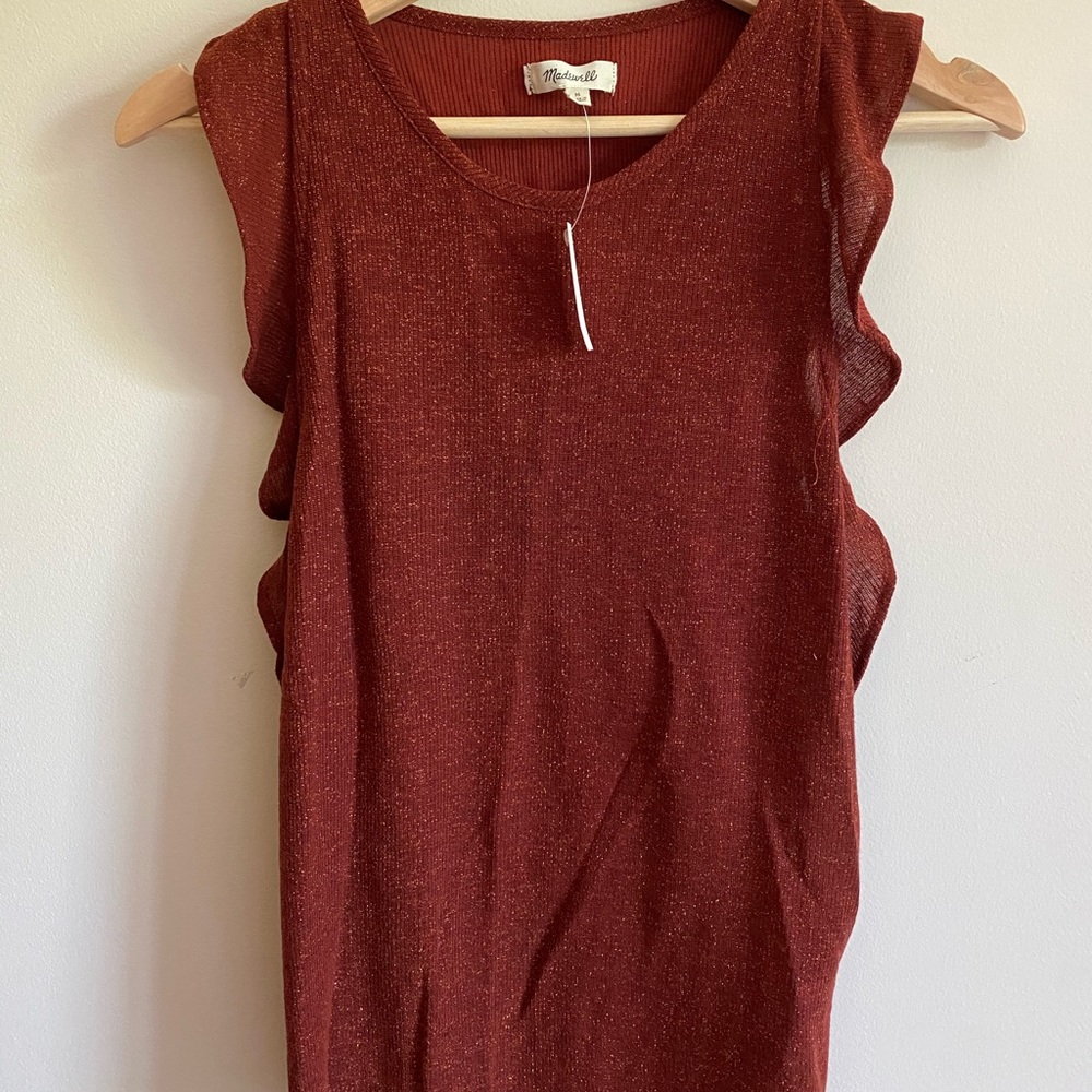 MADEWELL | Burnt Orange Sparkled Tank Top